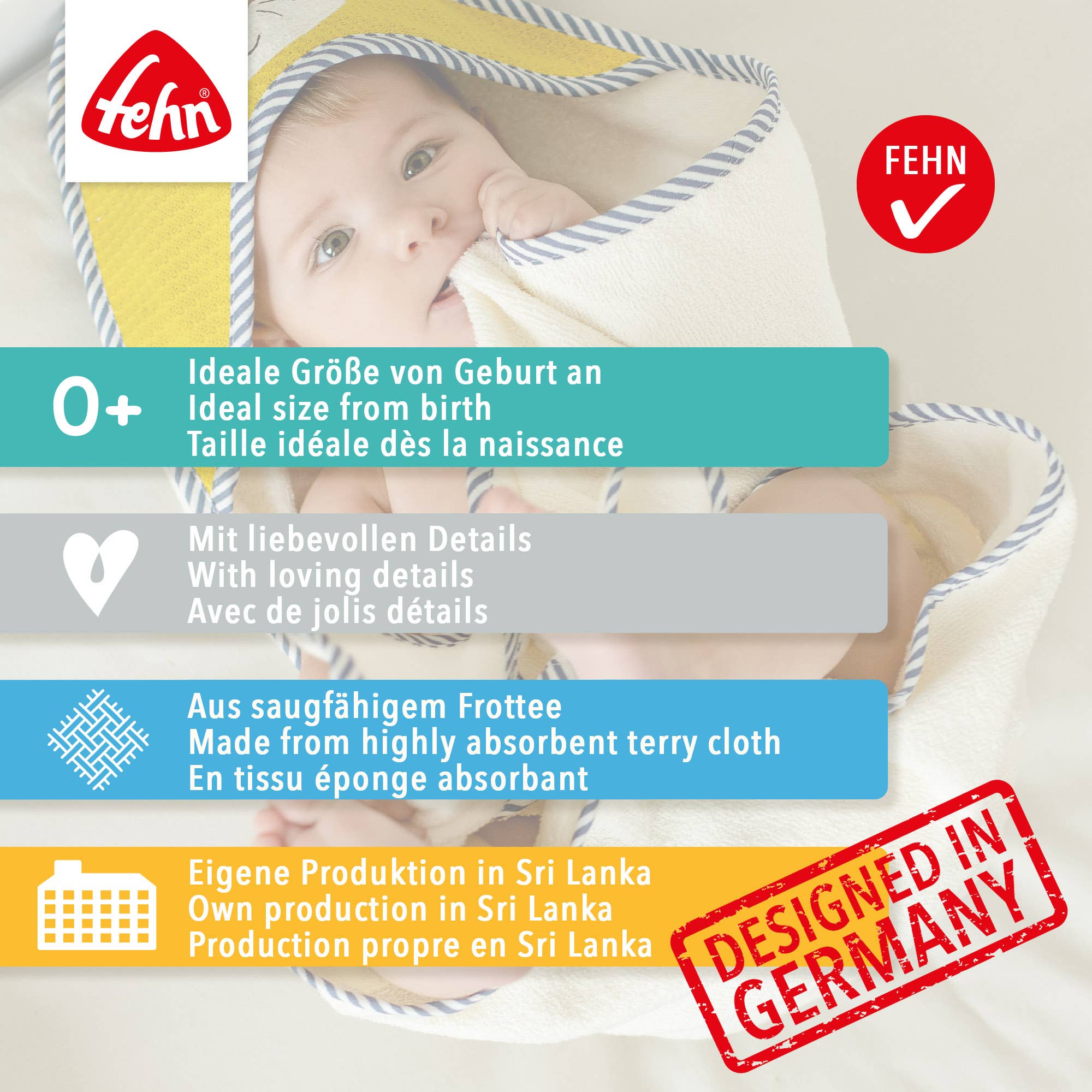 Fehn – wholesale Tvätthandske - Barn och baby – Flamingo-tvättvante med djurmotiv5