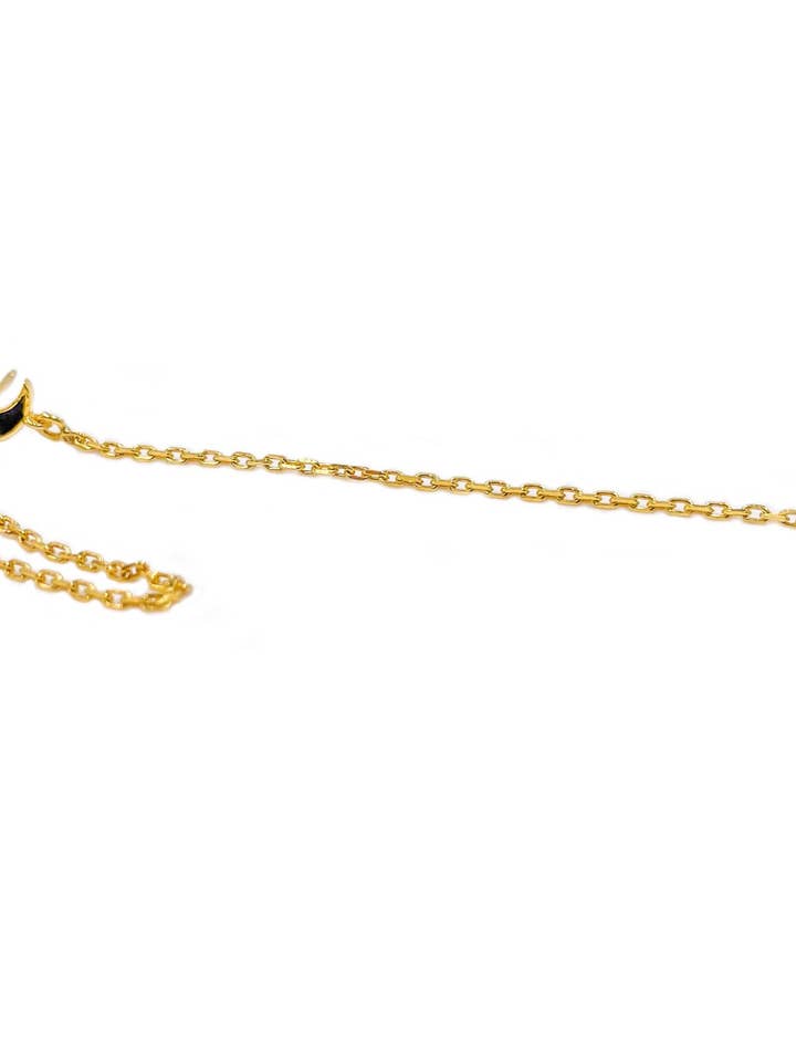 Enamel Long Chain Star And Moon for wholesale by Dawn + Dusk Jewelry