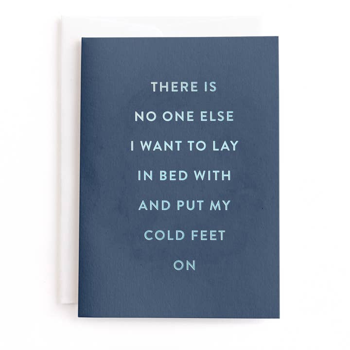Cold Feet, Funny Anniversary Greeting Card, Foil-Pressed for wholesale by Minted