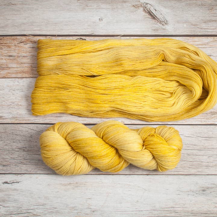 Hand Dyed Yarn in Colorway: Mellow for wholesale by Lauritzen Dyed Fibers