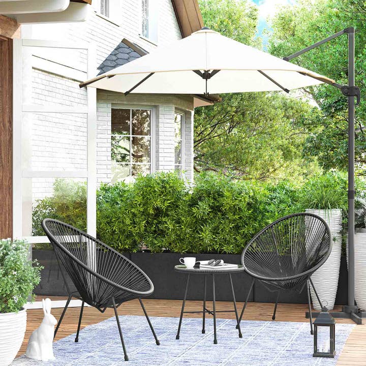 Black 3-Piece Outdoor Acapulco Chair- for wholesale by Greenwestons