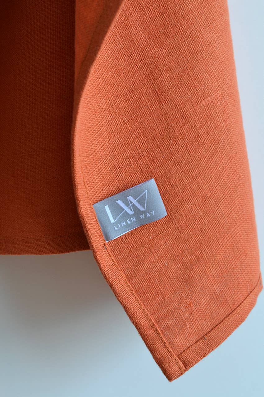 Linen Way Inc. - Wholesale Tea Towel - Tangerine Dream Linen Tea Towel Orange & Grey3