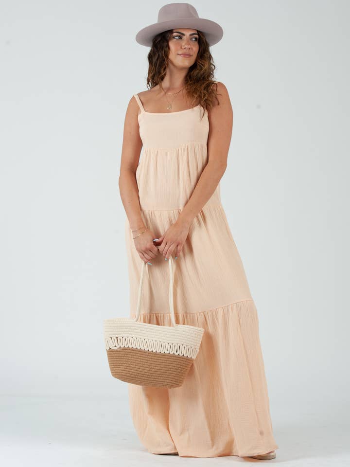 Sommergaze BOHO MAXI DRESS-PEACHY für den Großhandel von Lucca Couture