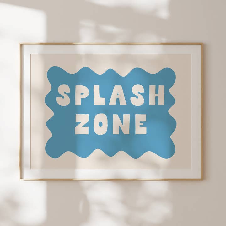 Splash Zone | Denim & Cream | Art Print for wholesale by Wisdom and Wonder Designs