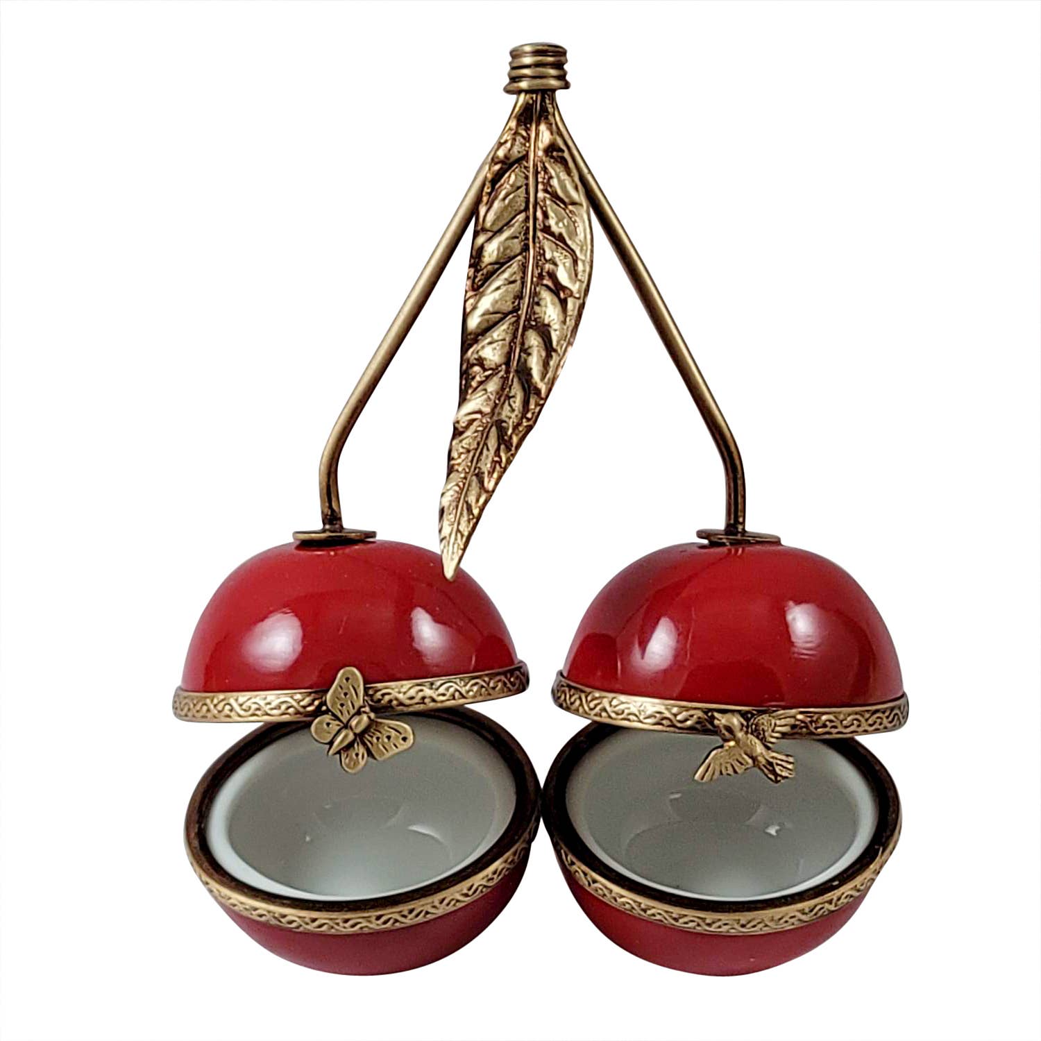 Rochard - Wholesale Decorative Tabletop Object - Two Cherries With Brass Stems2