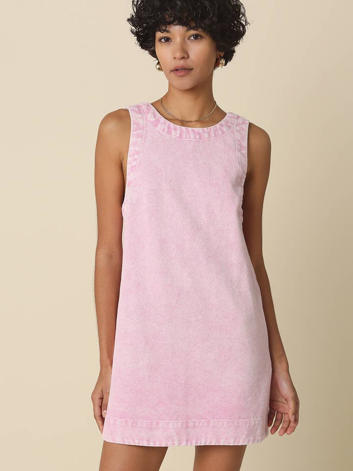 Vestido Mini con Espalda Abierta Lavado Luna para venta al por mayor de Olivaceous