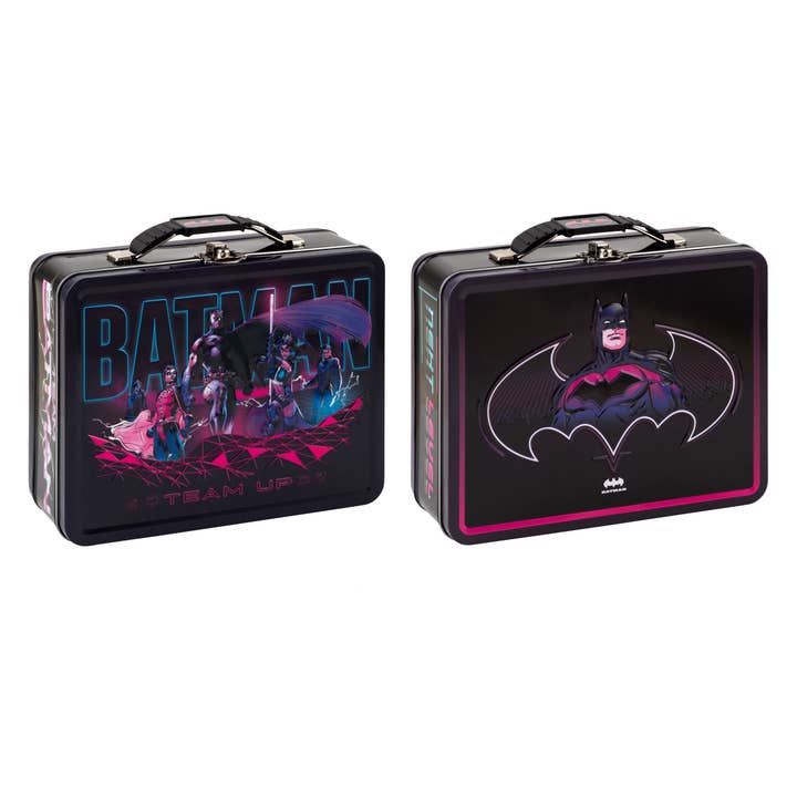 Batman Lg. Carry-All Tin Embossed for wholesale by Tin Box Company