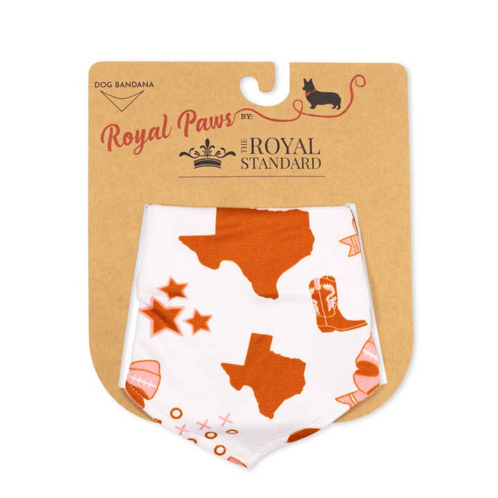 Bandana pour chien "Put A Bow On It" Blanc/Orange Brûlé/Rose -Assort. pour la vente par The Royal Standard
