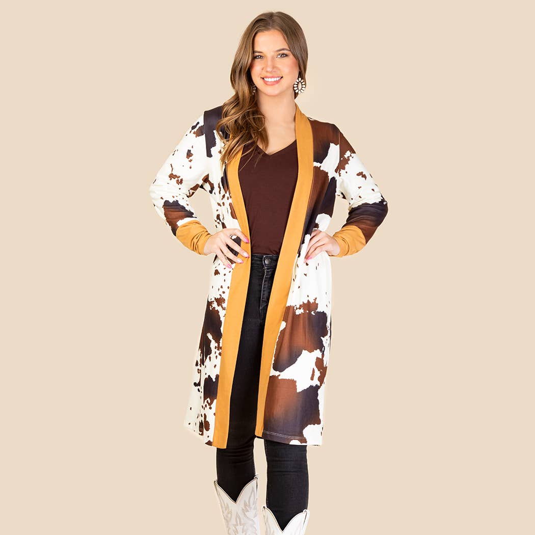 BRUIN Vest met koeienprint en bruin voor groothandel op Faire1