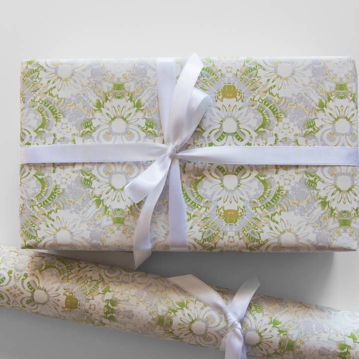 Pearl & Maude Home - Wholesale Wrapping Paper Roll - Wrapping Paper Roll ~ Carmen, Lime Green Gift Wrap