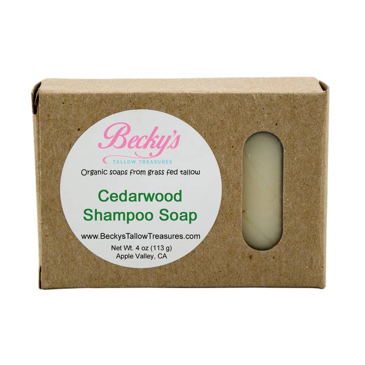 Cedarwood Shampoozeep voor wholesale door Becky's Tallow Treasures