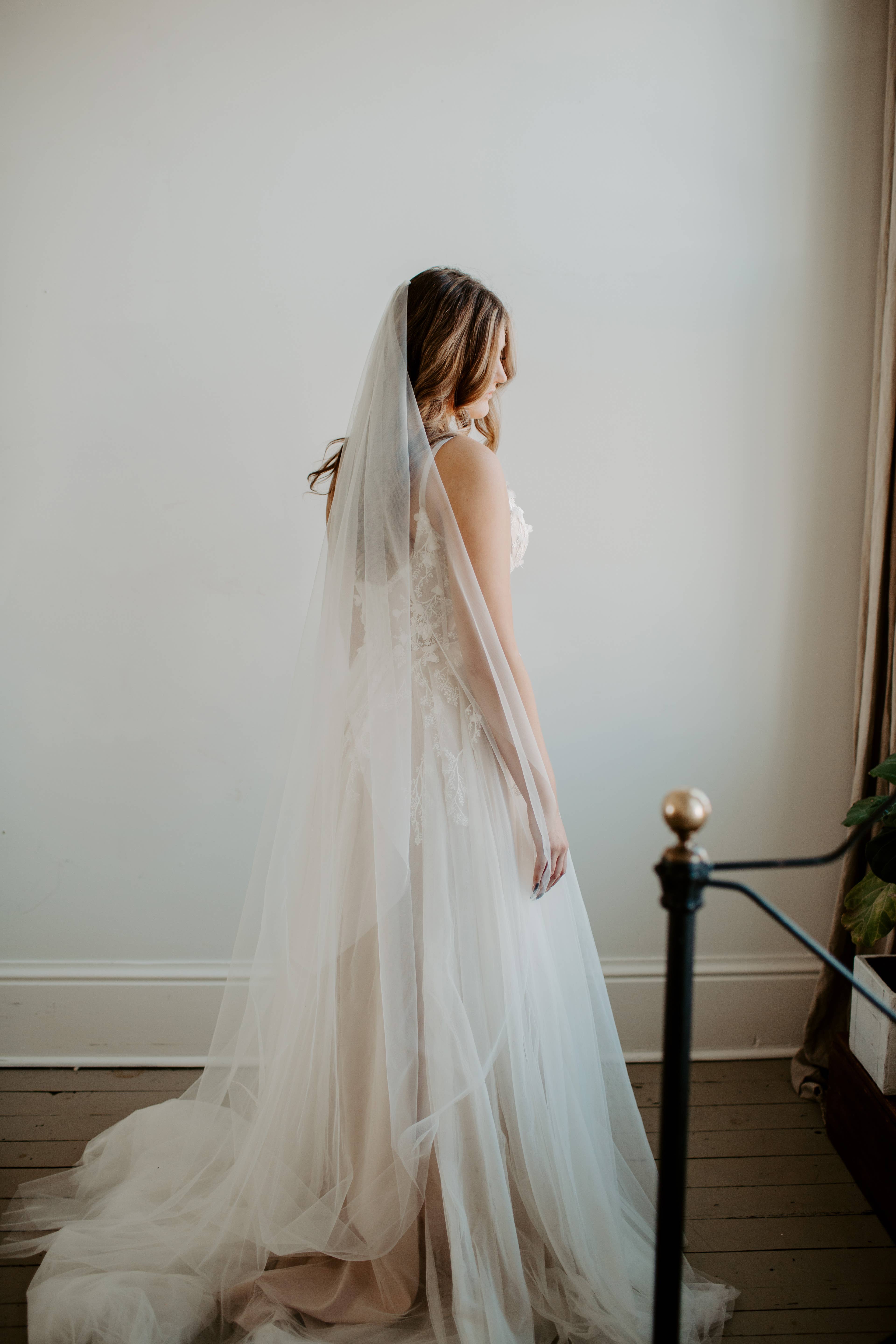 Ruffled Rose Veils - Wholesale Veil - Women's - Soft Minimal Chapel Veil (85 Inches)4