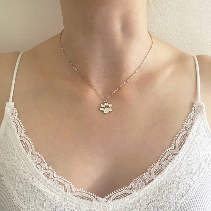 Wunderia - Venta al por mayor Collares con colgantes/abalorios - collar de plata de ley 925 con diseño de pata de perro