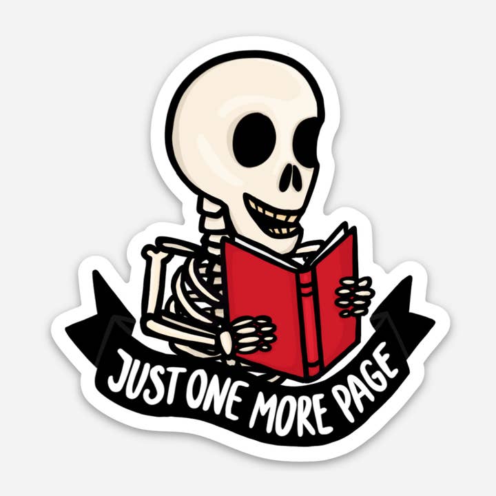 Adesivo Just One More Page per la vendita all'ingrosso da parte di Quikwit Stickers