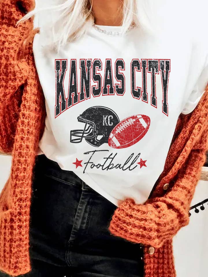 KANSAS CITY FOTBOLLGRAFIK T-SHIRTS för wholesale av Rustee Clothing