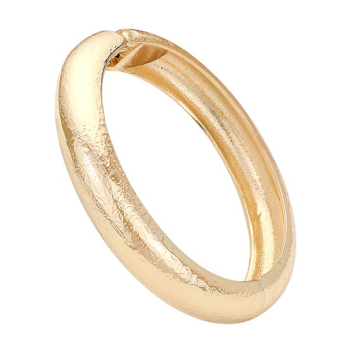 Sensibling Corp. - Wholesale Bangle Bracelet - Textured Metal Hinged Bangle Bracelet
2