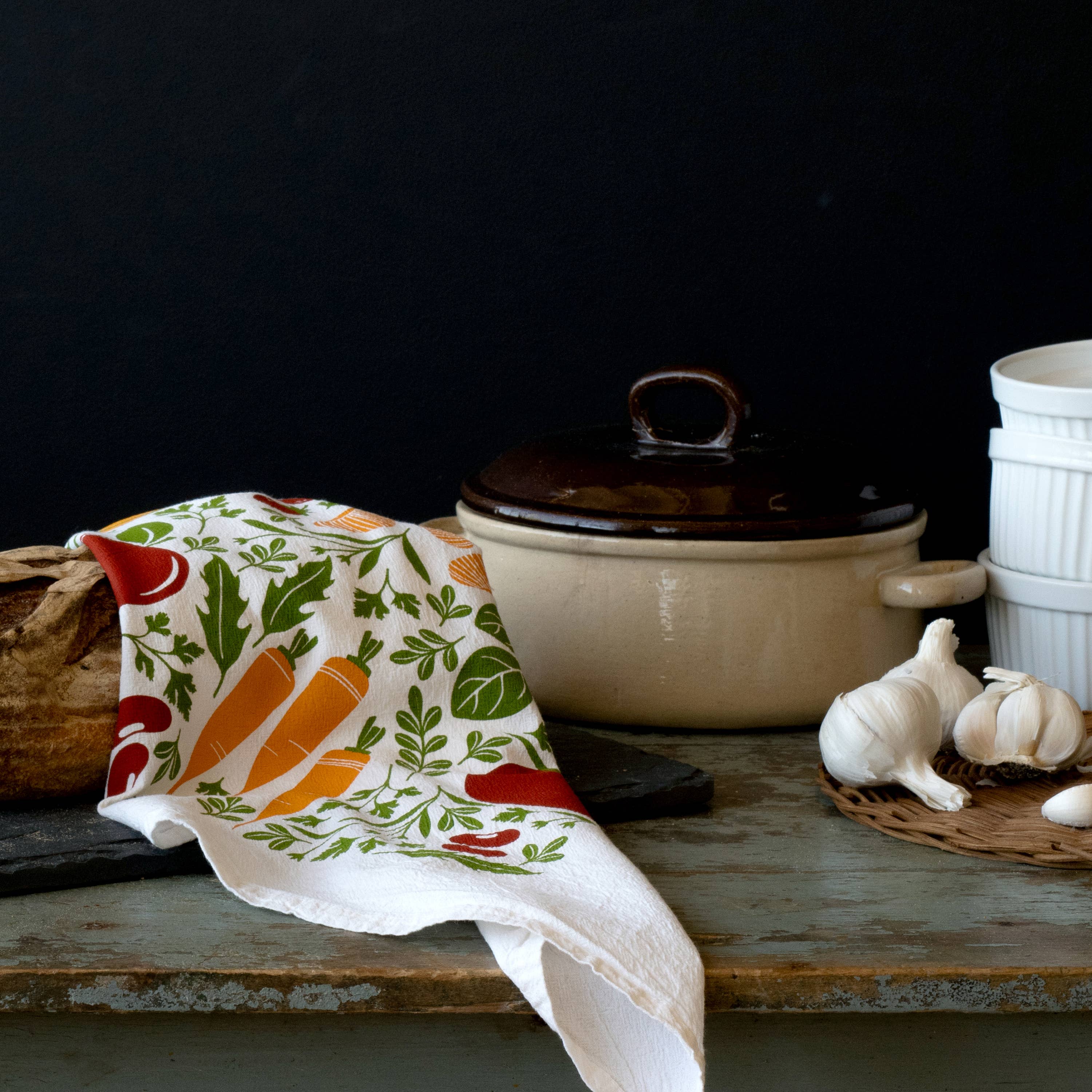 HAZELMADE® Tea Towels + Gifts - Wholesale Tea Towel - Orange Farmers Market Tea Towel | Kitchen Decor1