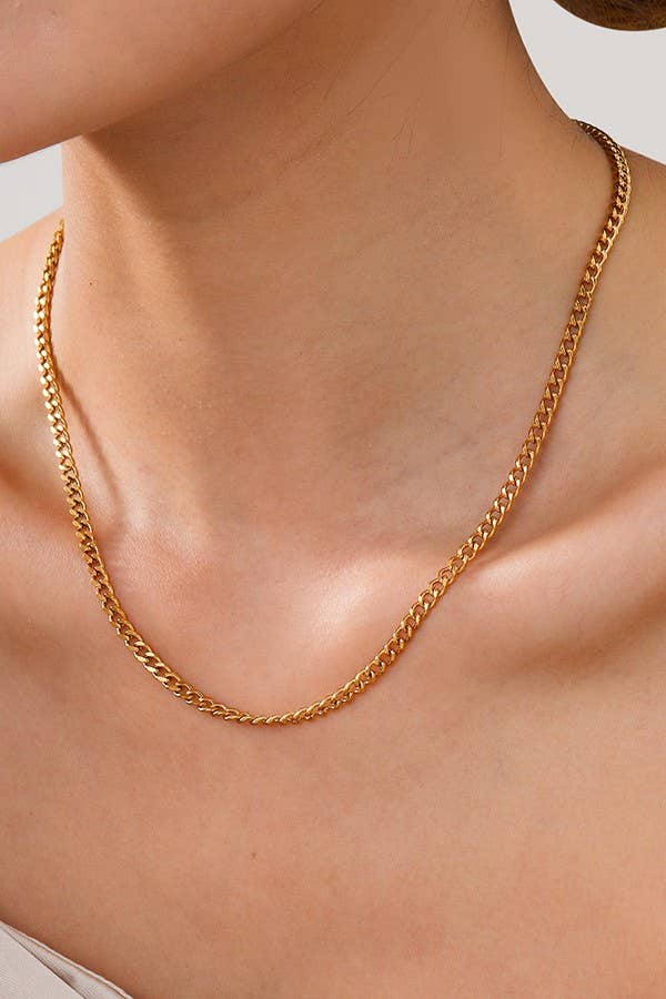 JOSSLYN by wall to wall - Wholesale Link & Chain Necklace - STAINLESS STEEL WATERPROOF TARNISH FREE NECKLACE | 40NK31810