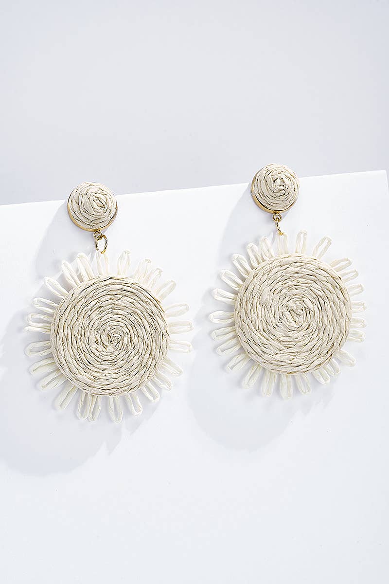 BYREN | ÉLINE L'ATELIER - Wholesale Dangle Earrings - Straw earrings with steel stud 124NN072