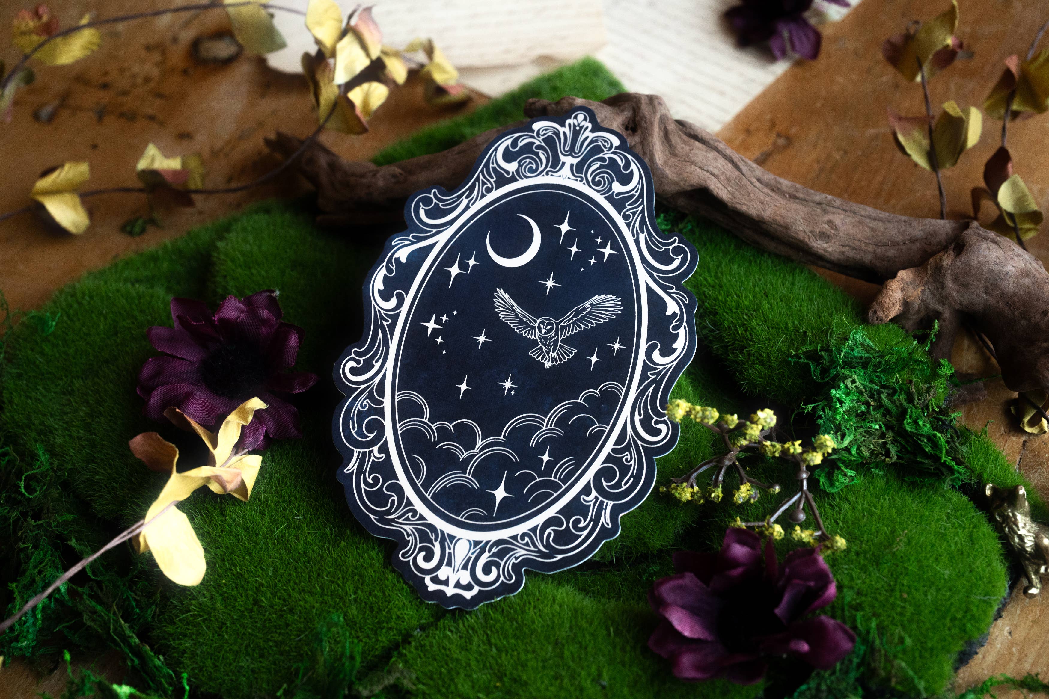 The Bookish Atelier – wholesale Bookmark – Moonlit Flight Silver Foil Bookmark1