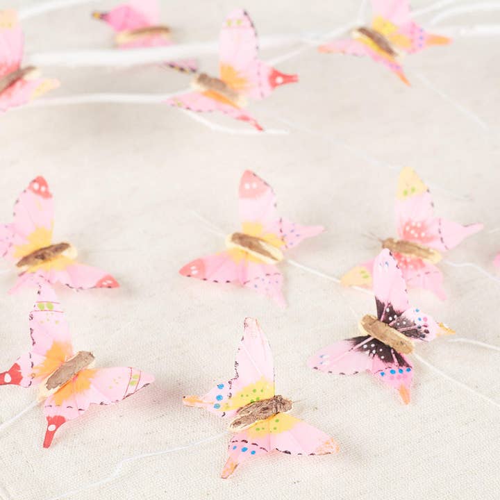 Factory Direct Craft - Wholesale Artificial Flowers - Assorted Pink Feather Butterflies (Pack of 12)