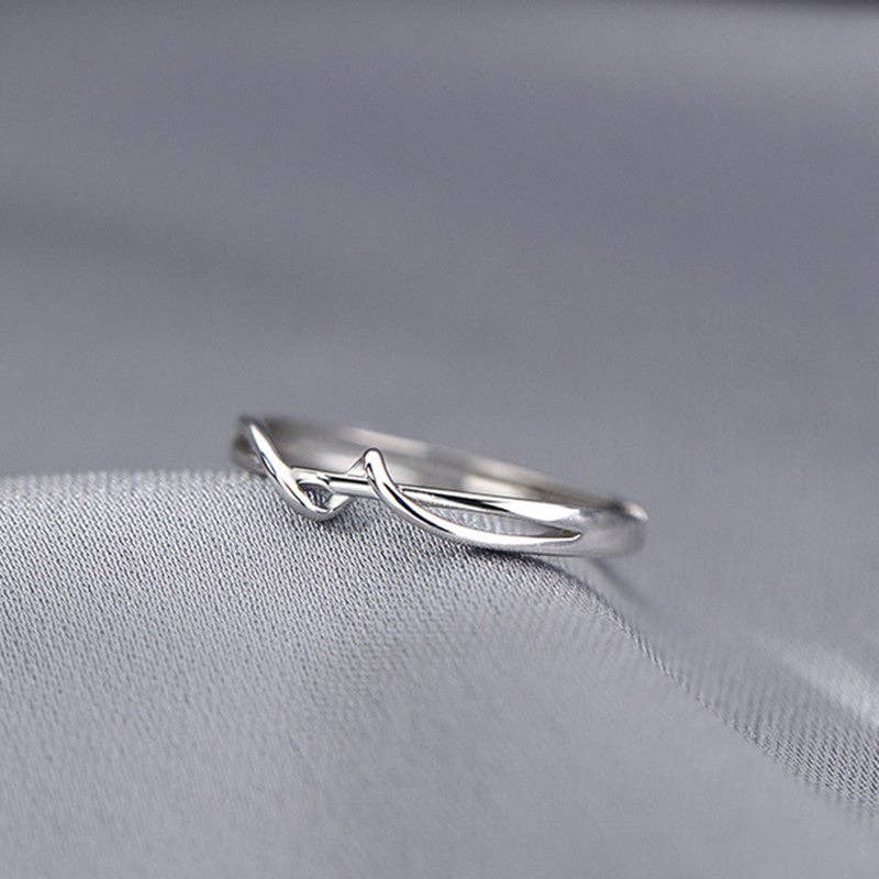 Perimade & Co. LLC – Großhandel Band/Stapelring – Minimalistischer Twist Ozean-Meer-Wellen-Ring aus 925er Sterlingsilber