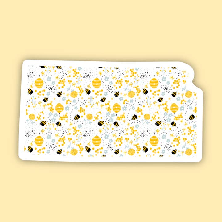 Kansas Bees State Sticker pour la vente par The State Stickers
