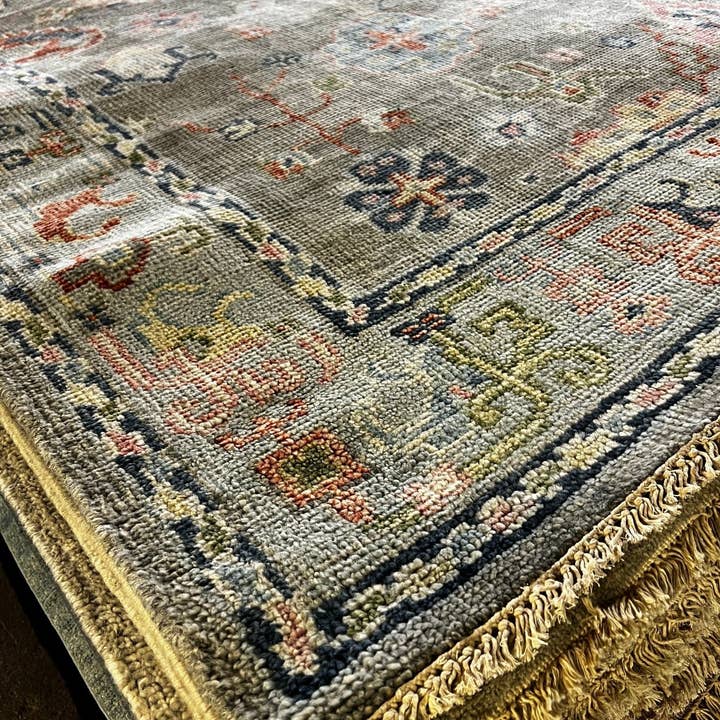 Banana Manor Rug Co. - Vente Tapis - Tapis Oushak noué à la main Bianca 8x10 gris4