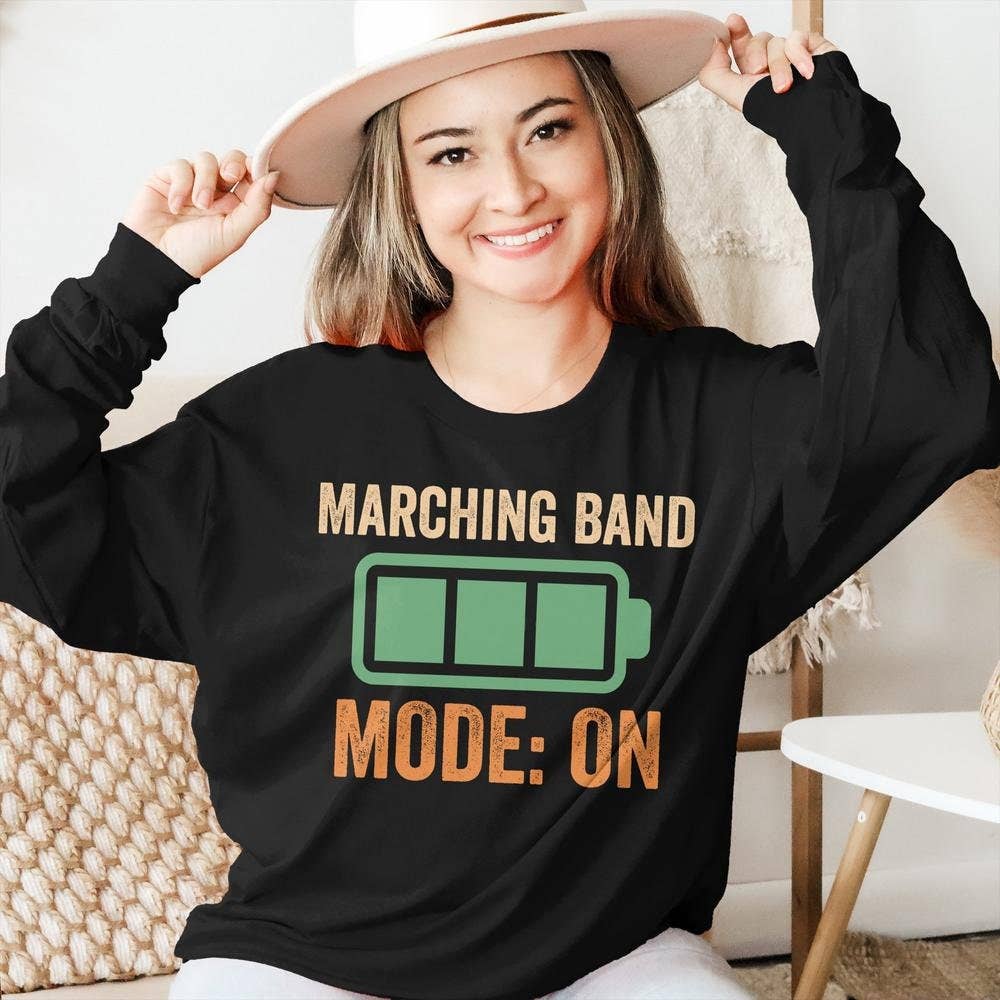 PositiveParty - Wholesale Screen Printed T-Shirt - Women's - Marching Band Mode: On Shirt, Marching Band Lover Gift6