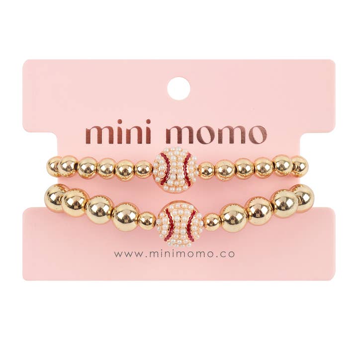 Loven x Mini Momo - Wholesale Beaded Bracelet - Mommy and Me Bracelets - Rhinestone Sports Charm Set8
