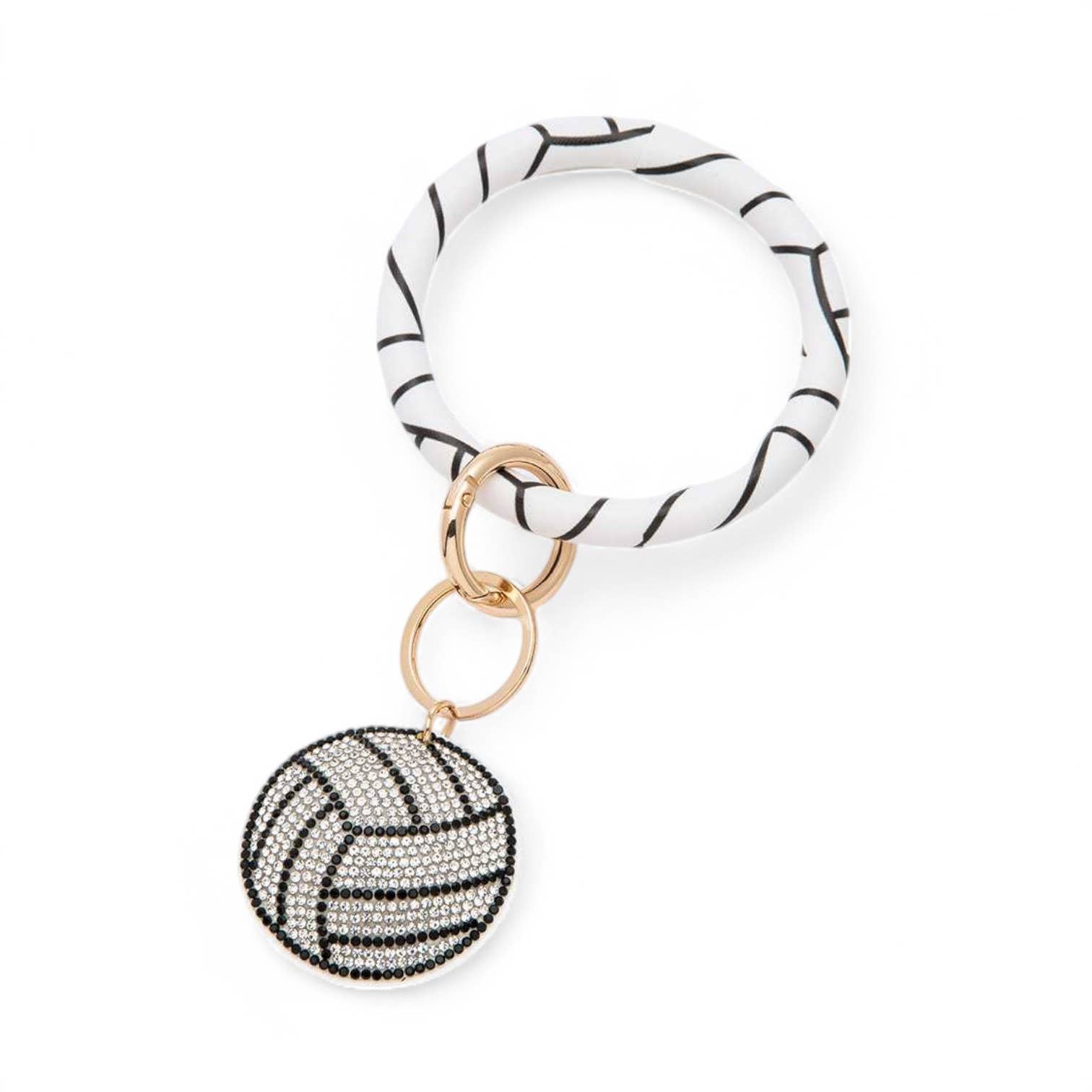 LA Jewelry Plaza - Wholesale Keychain Bracelet - Rhinestone Volleyball Bracelet Key Chain0