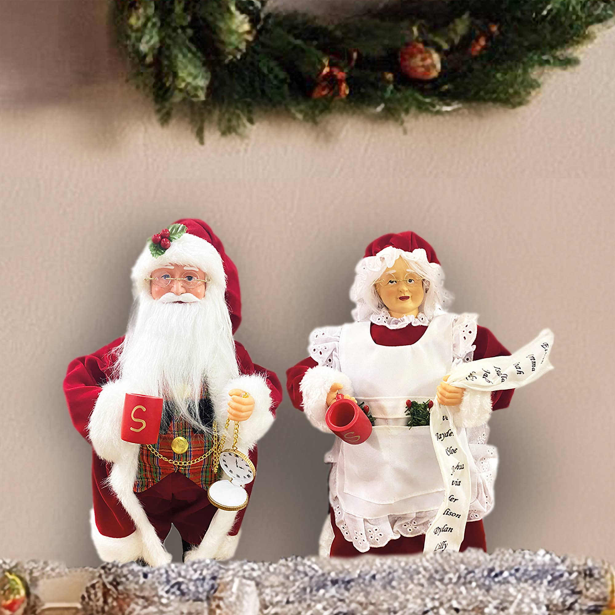 Santa’s Workshop Inc. - Vente Décoration de Noël - M. et Mme Claus, 15", lot de 27