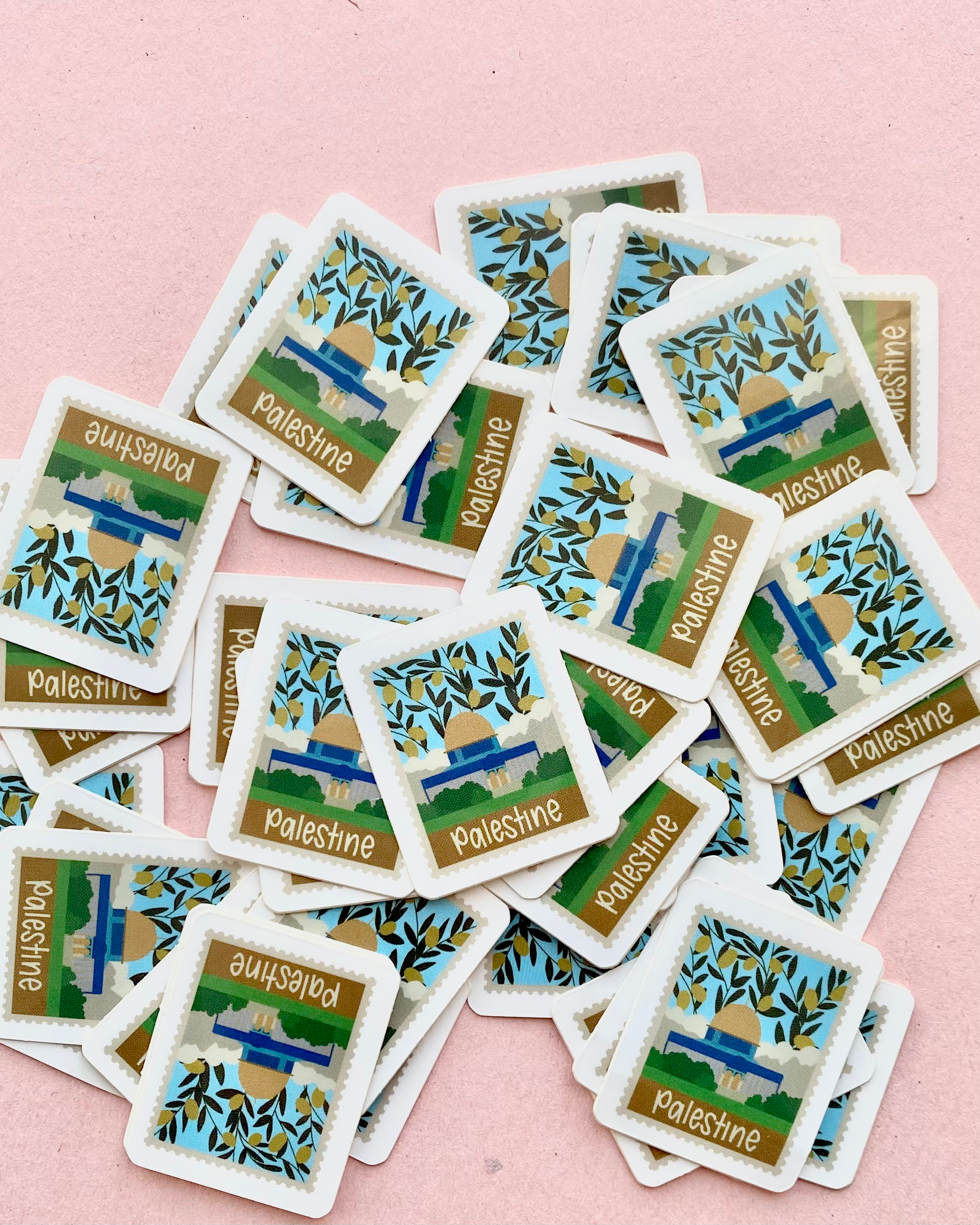 Marhaba Prints - Wholesale Sticker - Palestine Stamp Vinyl Glossy Die Cut Sticker1