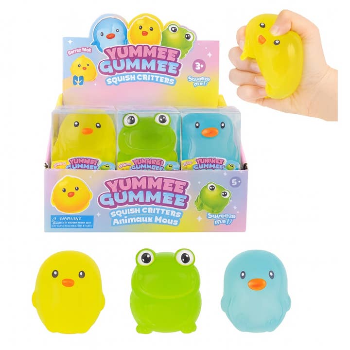 Gummee Squish Critters - Pingvin, Frø og Kylling for engroshandel hos Handee Products