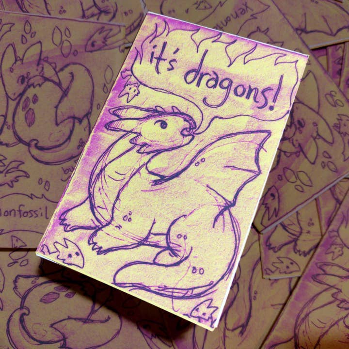 c'est des dragons ! - Mini Sketch Zine pour la vente par Fresh Hot Flavors LLC