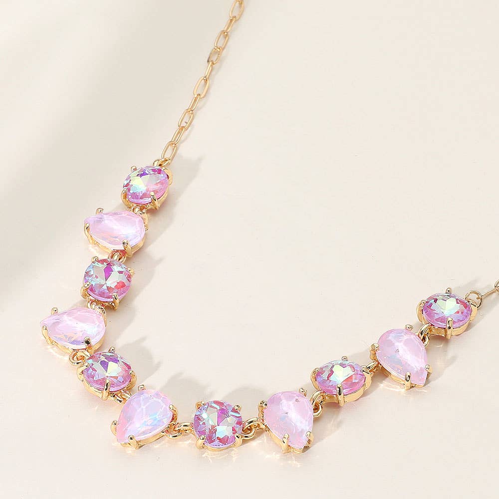 Sensibling Corp. - Venta al por mayor Collares con colgantes/abalorios - Collar de noche con eslabones de piedra ovalada redonda en forma de lágrima con cojín2