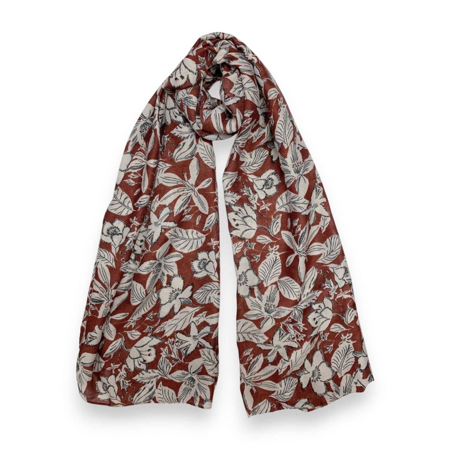 Lili Scarves (US Duty Free) – wholesale Scarf – Women's – Herbs Print Cotton Blend Scarf2