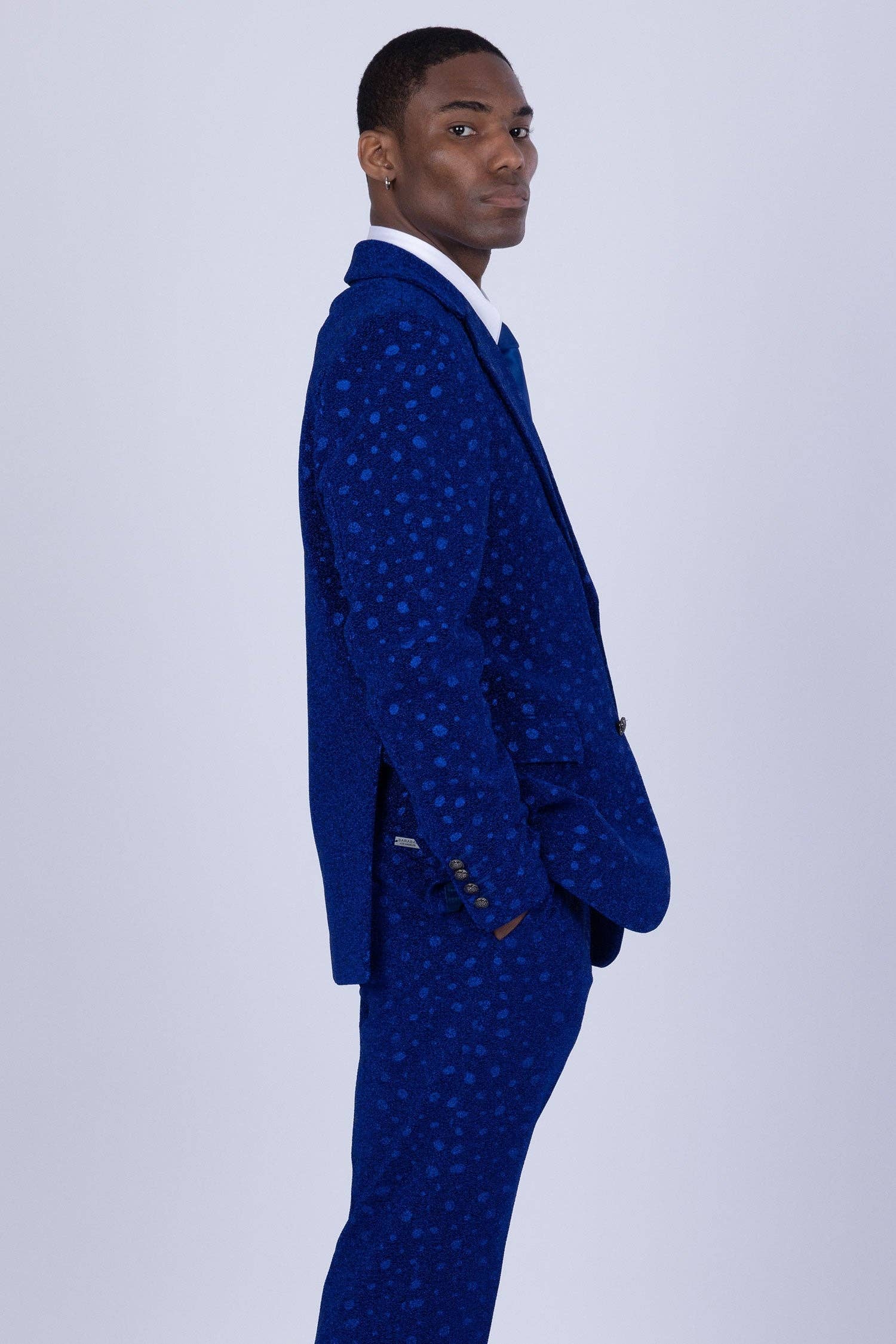 BARABAS - Venta al por mayor Conjunto de vestir - Hombre - Traje de Hombre con Lunares Geométricos y Solapa de Muesca 5SU3414