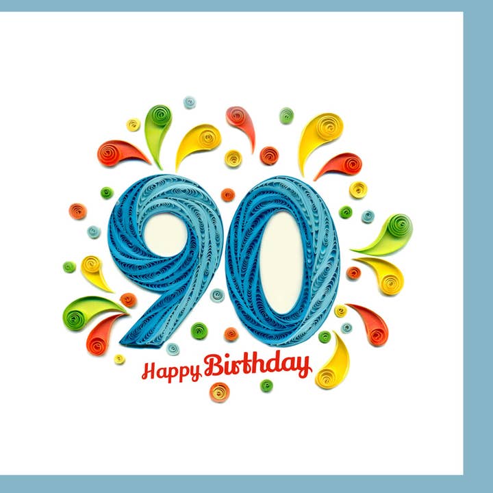 Quilling Card 90° compleanno per la vendita all'ingrosso da parte di Poppin Cards and Gifts