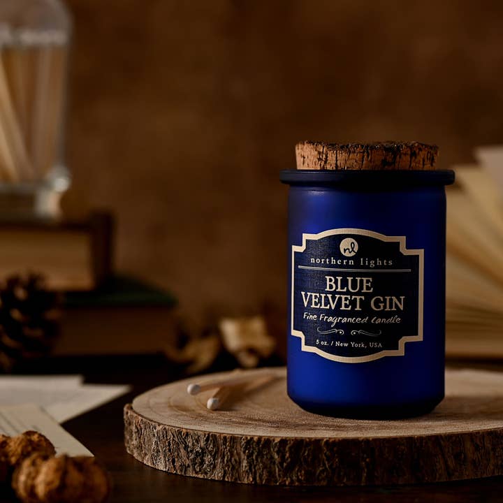 WIDDOP and Co. US - Wholesale Jar/Filled Candle - Northern Lights 5oz Candle Spirit Jar - Blue Velvet Gin