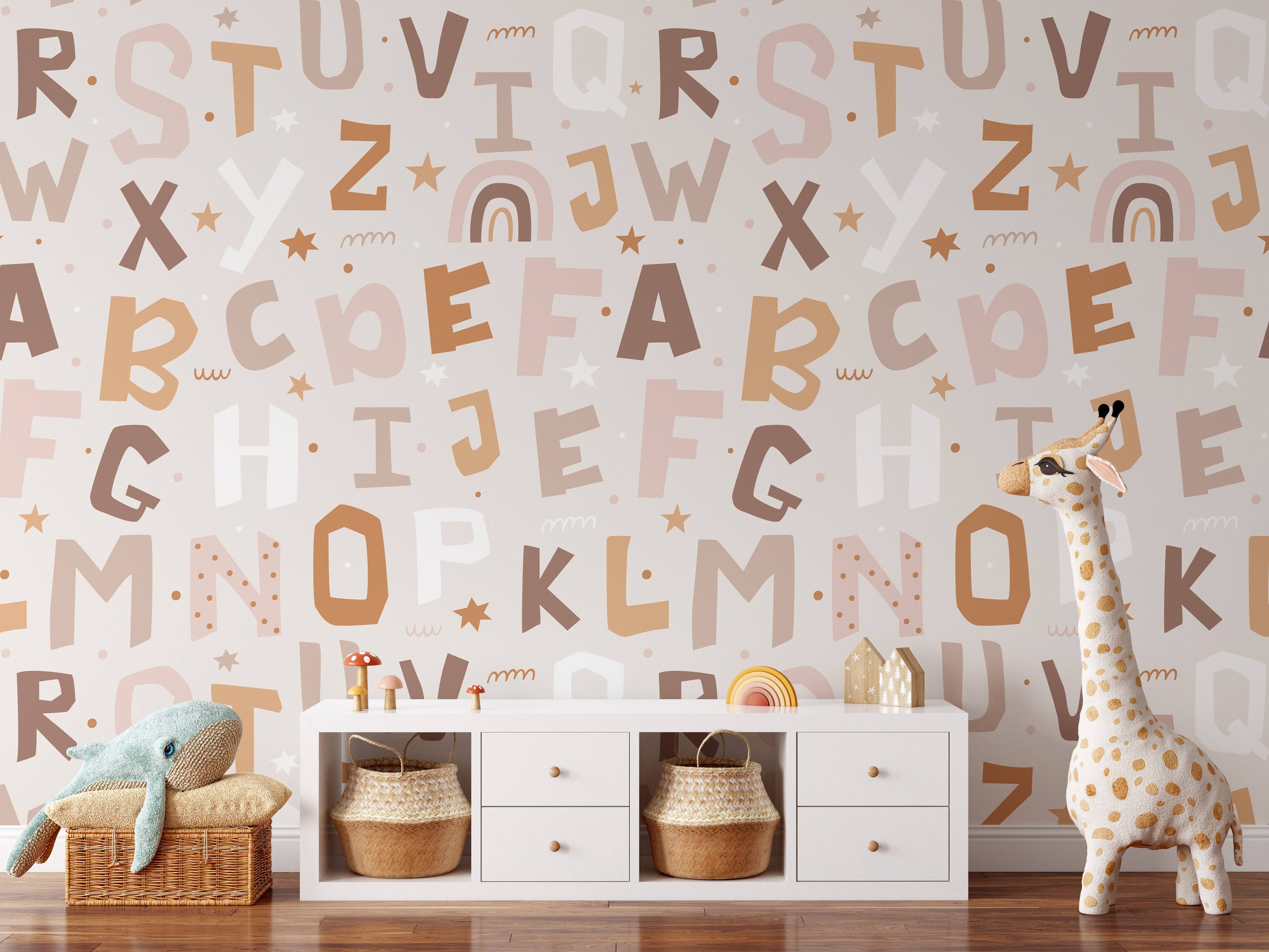 Wallpapers4Beginners - Wholesale Wallpaper - Carta da parati con alfabeto giocoso per le camere dei bambini3