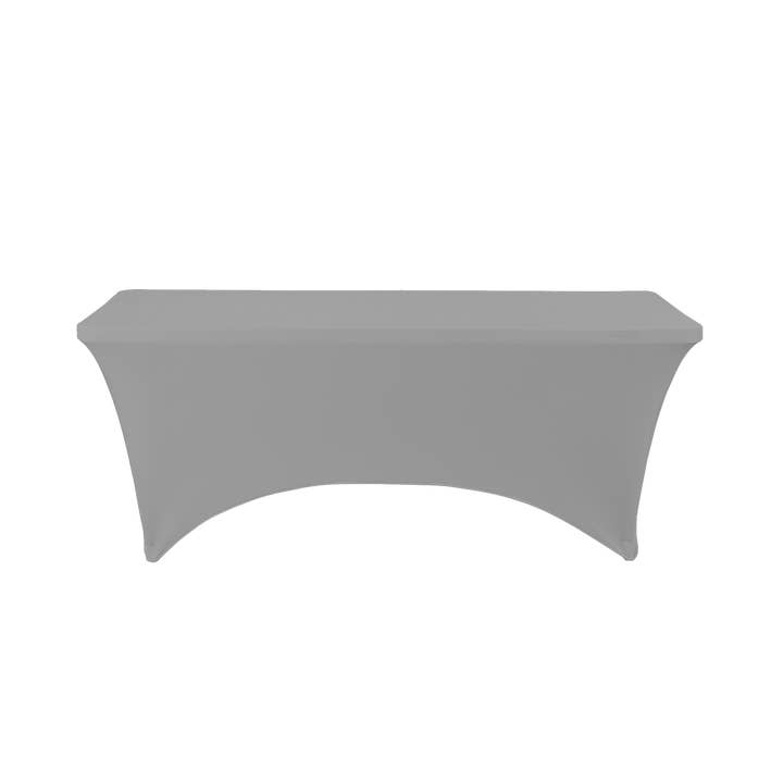 Rectangle Spandex Table Cover - 6 Foot Cover - Silver for wholesale by Portofino International Trading, USA