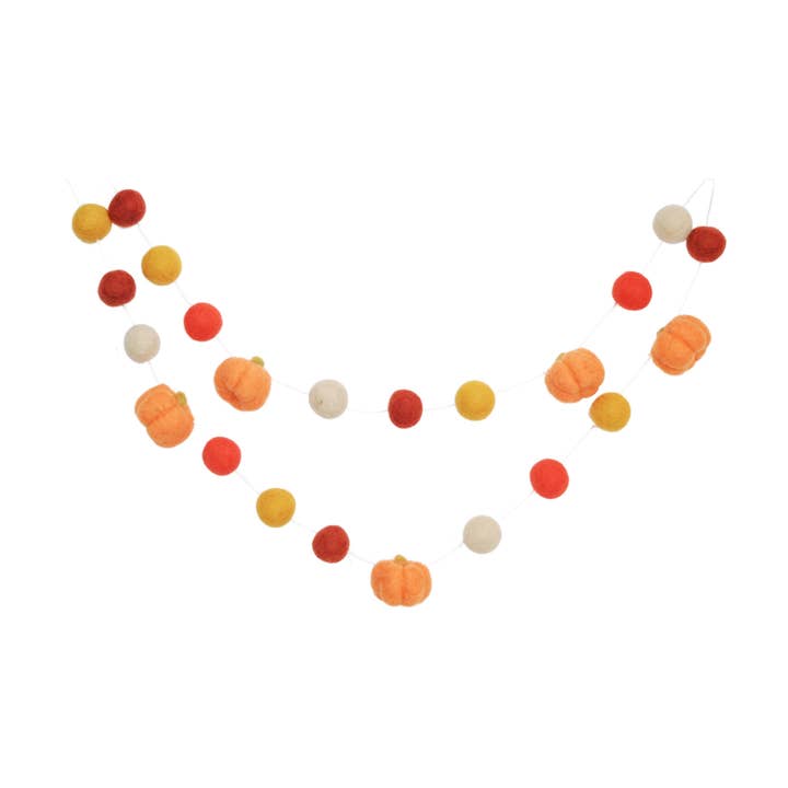 Klassieke herfstslinger met pompoenvilt voor wholesale door JuJuBee Goods