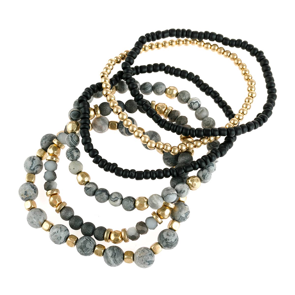 MYS Wholesale Inc - Wholesale Beaded Bracelet - Natural Stone Mixed Beads Charm Bracelet1