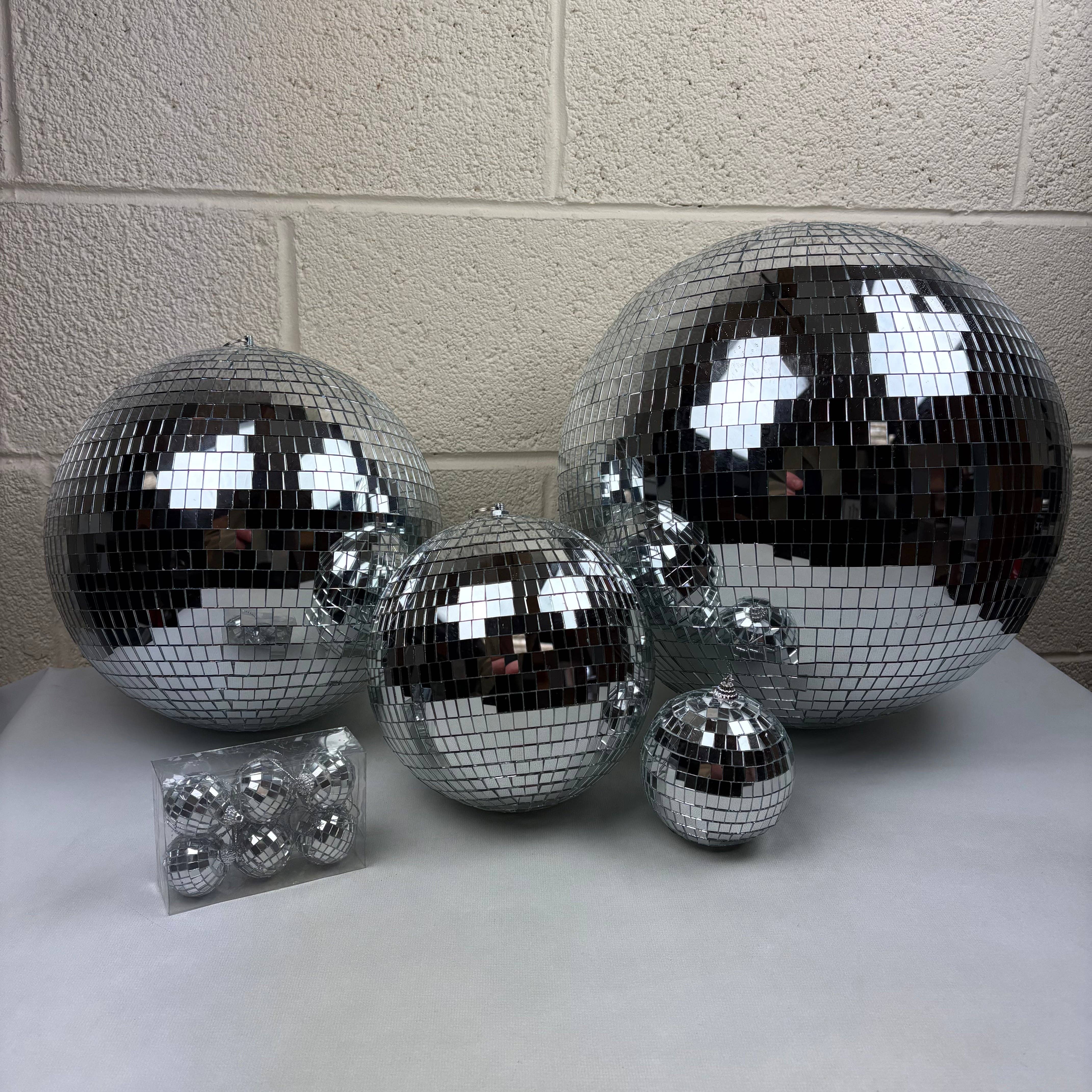 Incognito - Wholesale Christmas Decoration - Silver Mirror Disco Ball - 4cm pack of 6 Christmas Baubles3