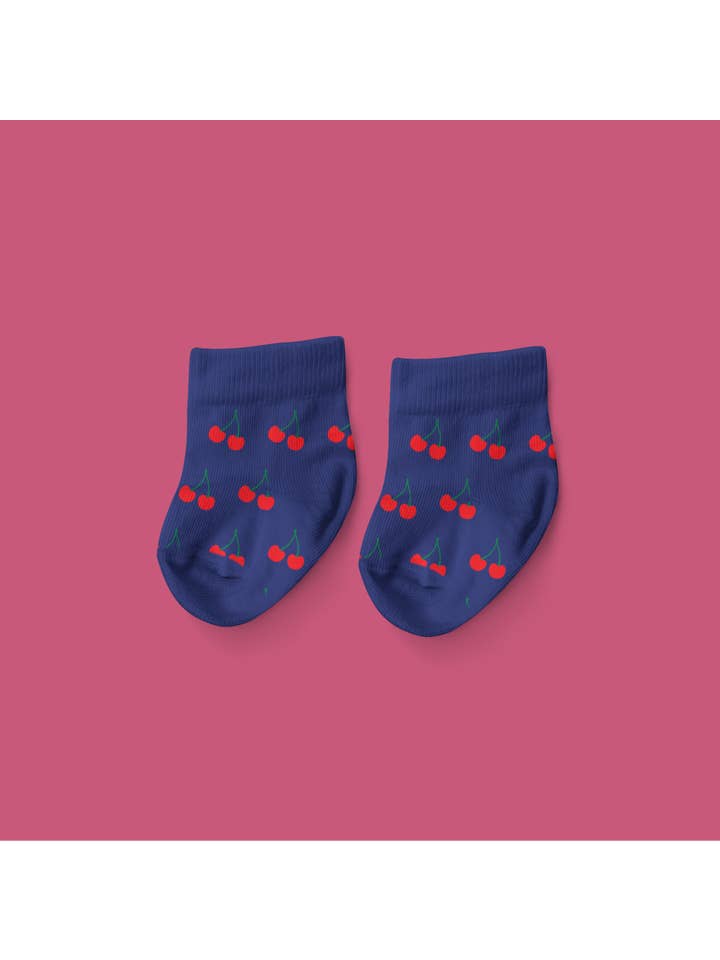 MIREILLE & RAYMOND - Wholesale Socks - Baby - Baby socks cherry pattern Le Mireille