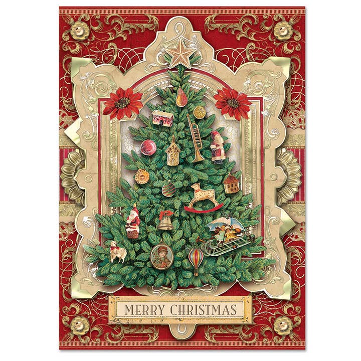 5X7 12 Ct Holiday Card Luxe Tree for wholesale by Punch Studio