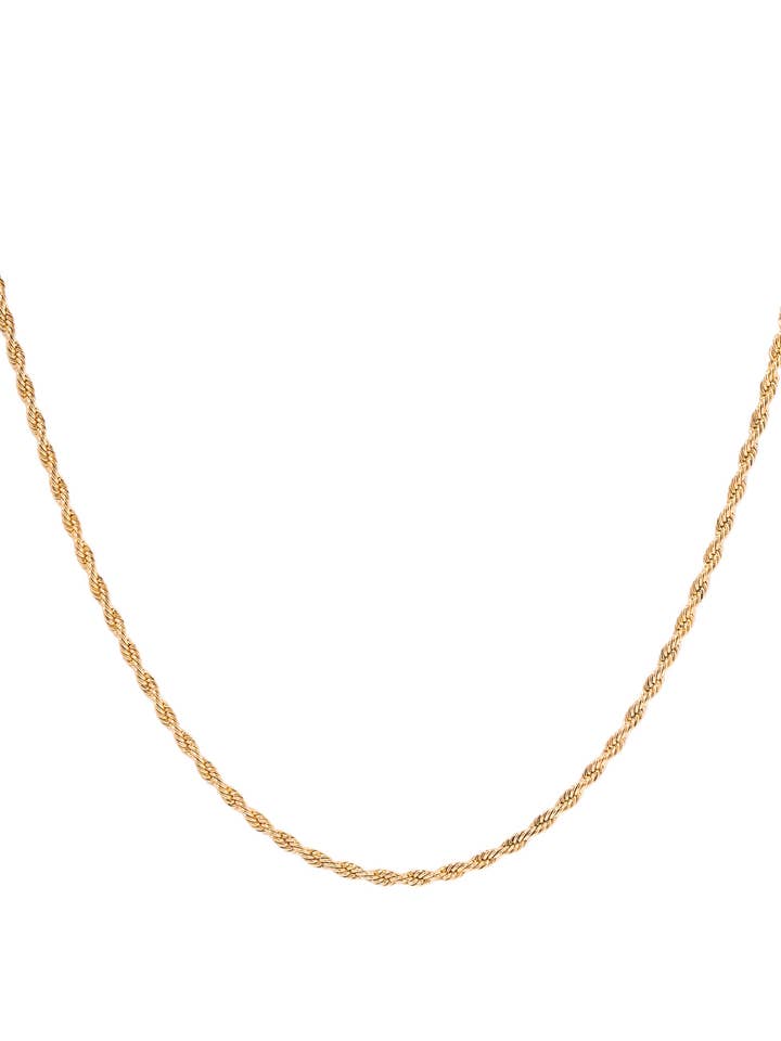Gold Twisted Chain Choker Necklace | Stainless Steel for wholesale by C.J.ROCKER