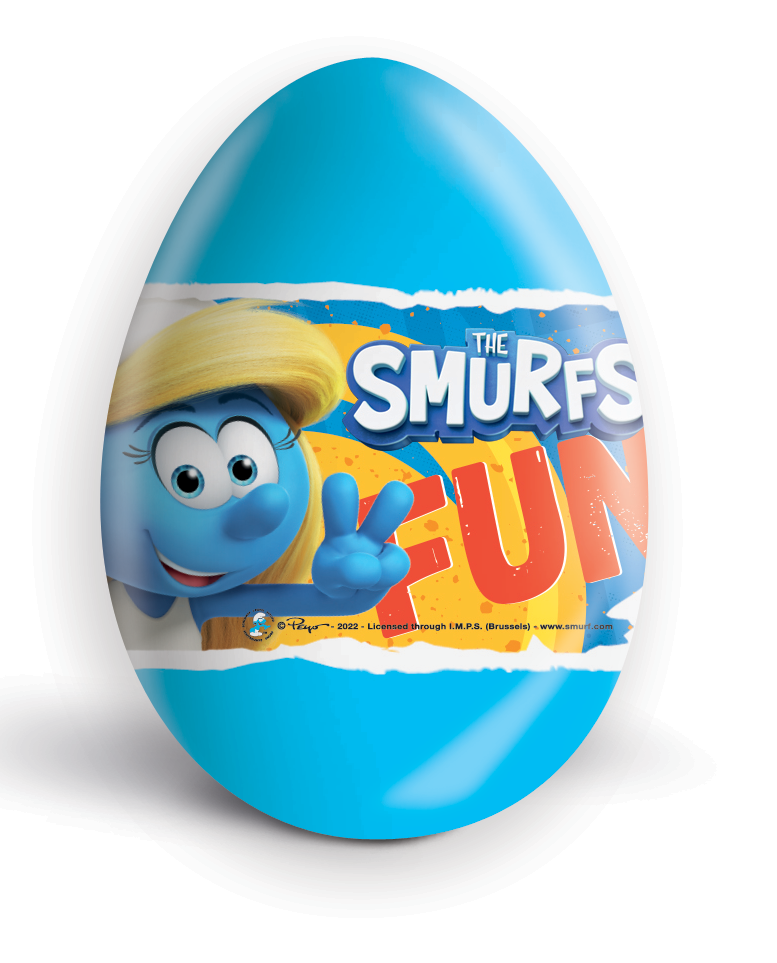 Candycat - Wholesale Chocolate Covered Sweets - Zaini - Ovo Chocolate Surprise - Smurfs - 24x20g3