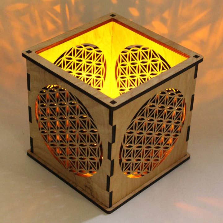 Flower of Life - Pillar Candle Holder for wholesale by Etch Pros